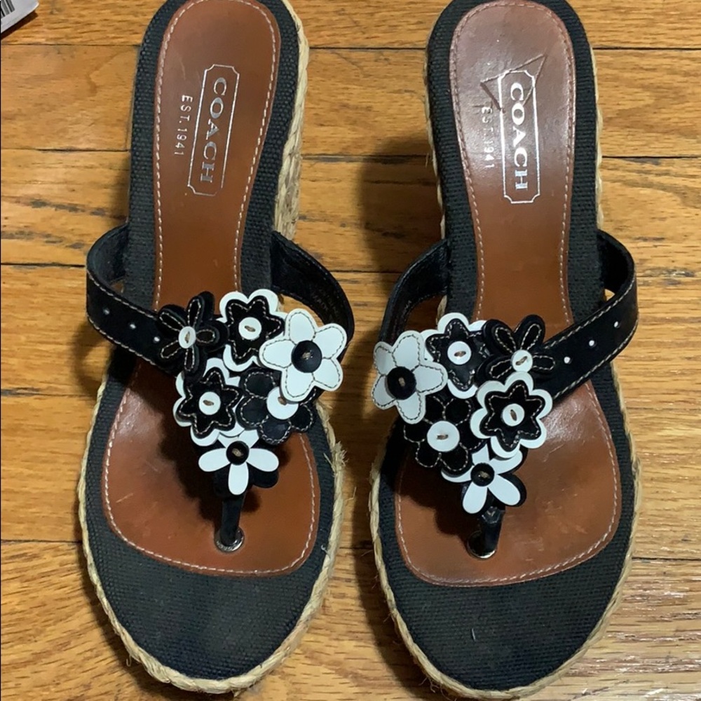 Coach flower thong wedges